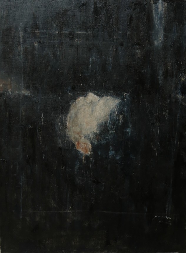 头颅上的白色物3-60x80cm-布面油画-2014