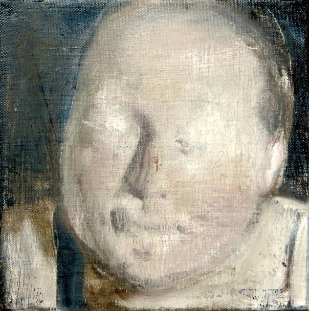 呼吸者肖像13 25×25cm 布面油画 2016年
