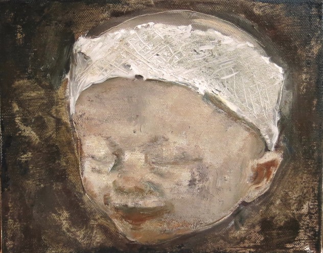 呼吸者肖像9 25×20cm 布面油画 2016年